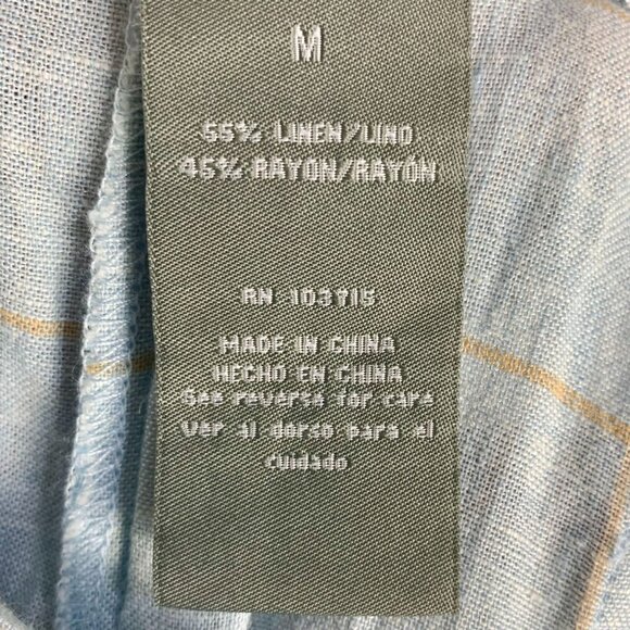 Sharagano Linen Blend Blue Casual Pull On Pants Size M Resort Cruise Lagenlook - Picture 7 of 8